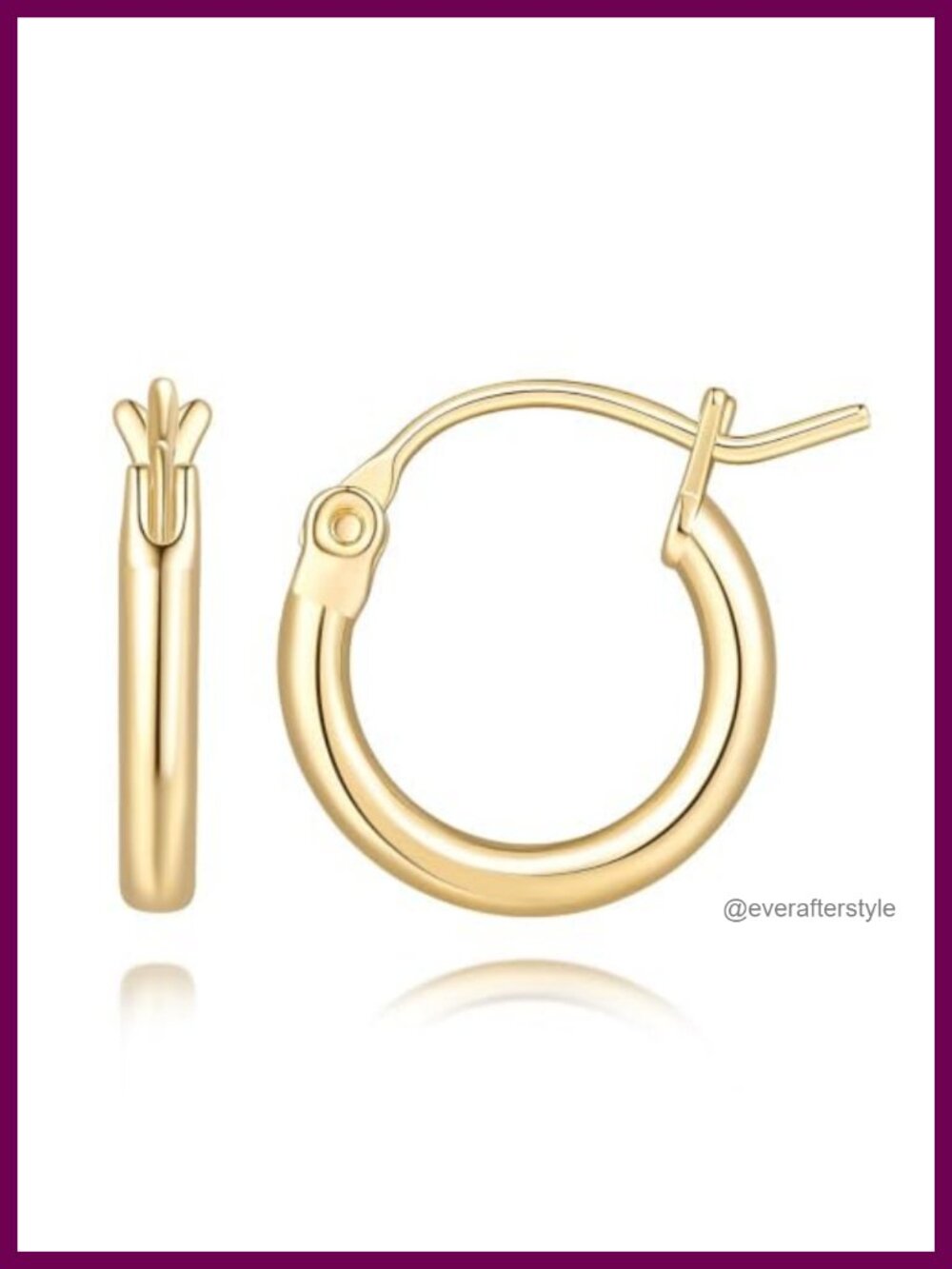 14K Gold Plated Hoop Earrings for Women Small Huggies Latch Back